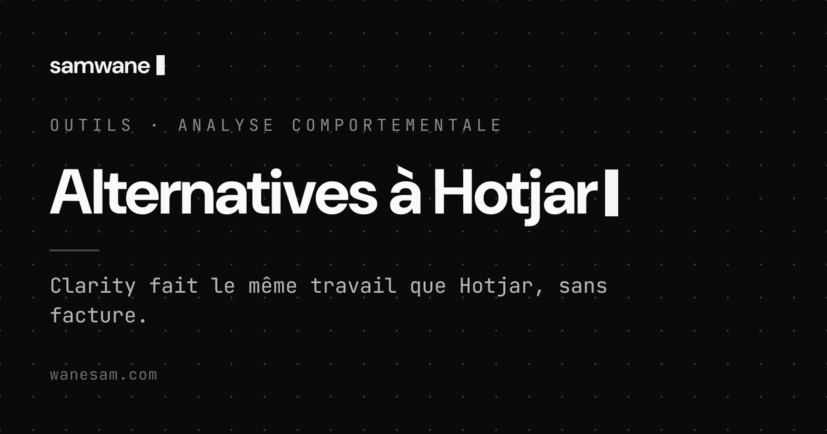 Alternatives à Hotjar : pourquoi tu paies peut-être pour rien