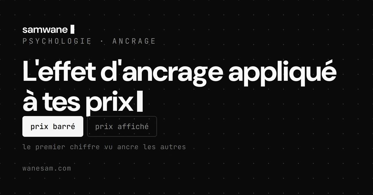L'effet d'ancrage appliqué à tes prix : faire paraître ton prix juste, sans tricher