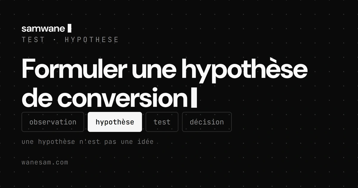 Formuler une hypothèse de conversion : la différence entre une idée et une vraie hypothèse