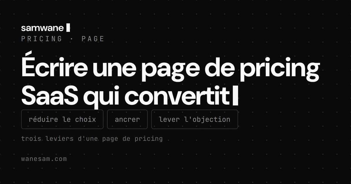 Écrire une page de pricing SaaS qui convertit