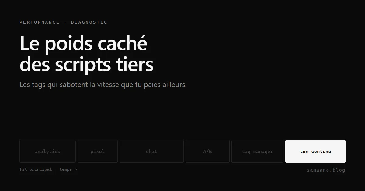 Le poids caché des scripts tiers : les tags qui sabotent la vitesse que tu paies ailleurs