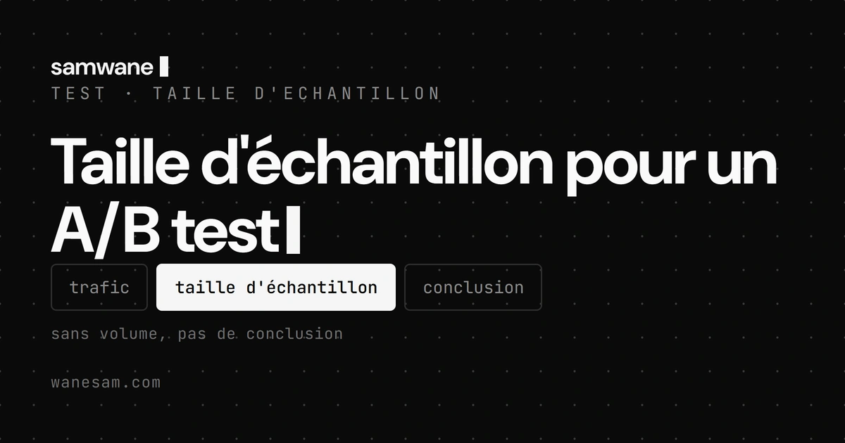 Taille d'échantillon pour un A/B test : pourquoi ton petit site teste mal