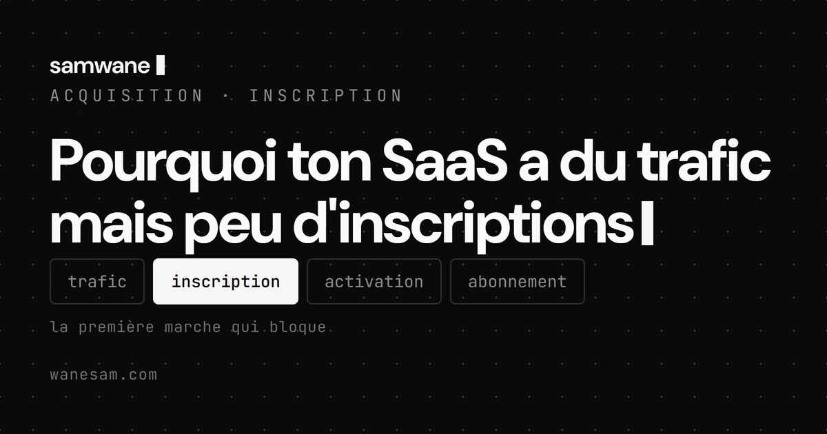 Pourquoi ton SaaS a du trafic mais peu d'inscriptions