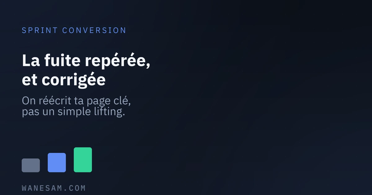 Sprint Conversion : réécriture et restructuration d'une page de conversion clé