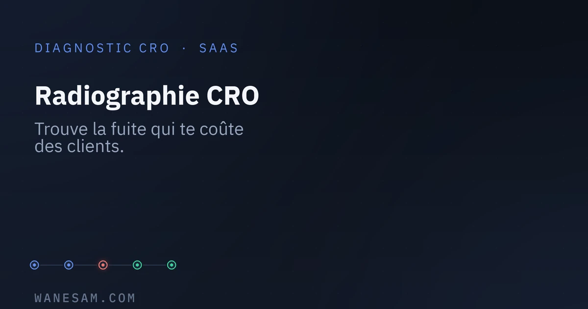 Radiographie CRO : diagnostic complet du tunnel de conversion d'un SaaS